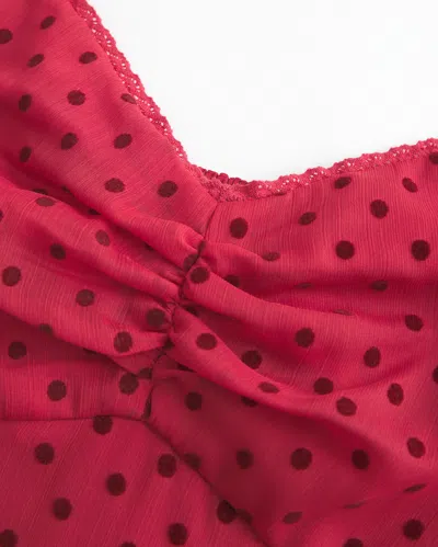 Hollister Lace Trim Chiffon Tank In Red