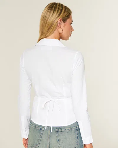 Hollister Tuxedo-style Stretch Poplin Shirt In White