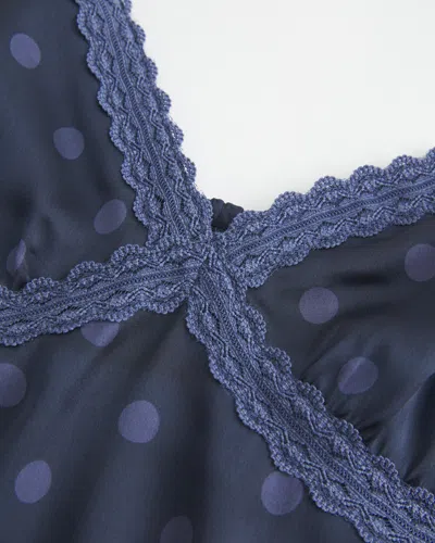 Hollister Easy Lace-trim Satin Cami In Blue