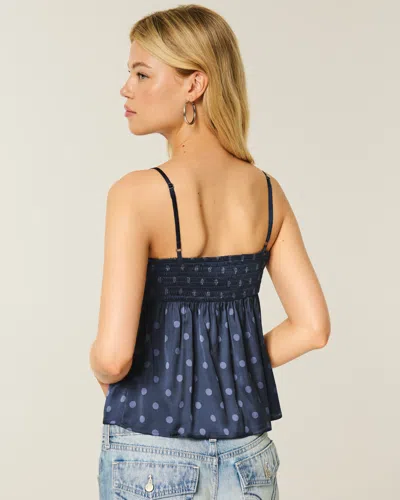 Hollister Easy Lace-trim Satin Cami In Blue