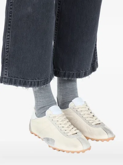 Maison Margiela Sneakers Sprinters In Suede And Leather With Vintage Finish In Neutral