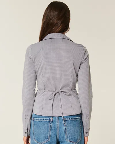 Hollister Button-through Poplin Shirt In Gray
