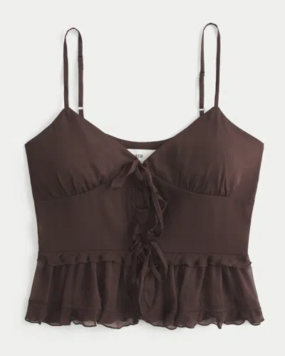 Hollister Chiffon Ruffle Cami In Black