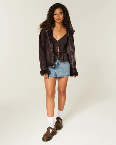 Hollister Chiffon Ruffle Cami In Black