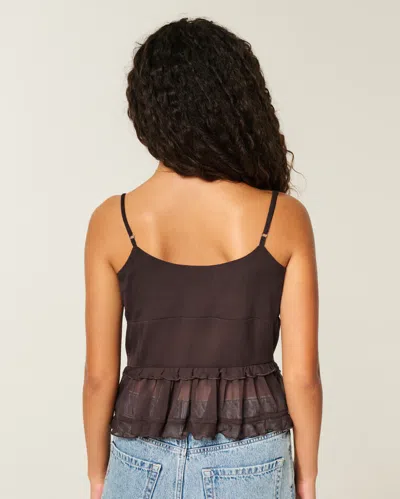 Hollister Chiffon Ruffle Cami In Black