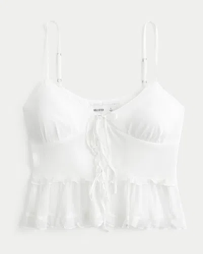 Hollister Chiffon Ruffle Cami In White