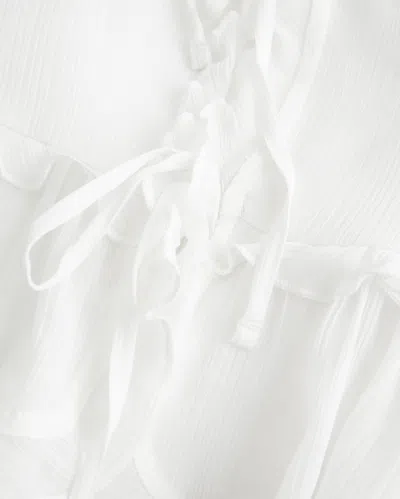 Hollister Chiffon Ruffle Cami In White