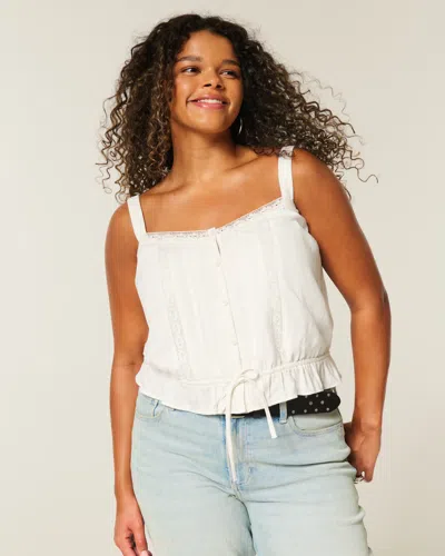 Hollister Easy Cinch Waist Blouse In White