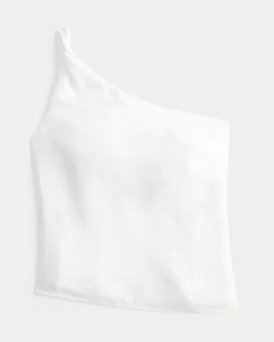 Hollister Linen-blend One-shoulder Top In White