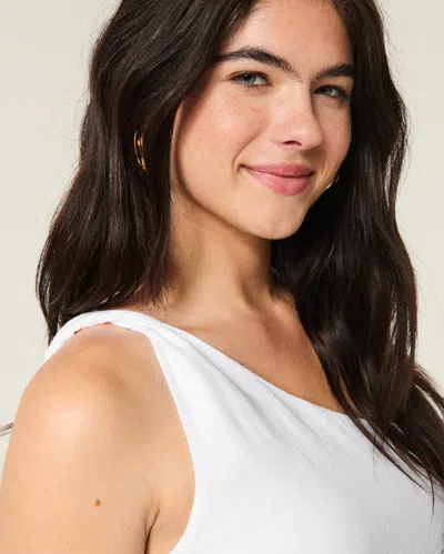 Hollister Linen-blend One-shoulder Top In White