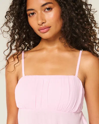 Hollister Strapless Handkerchief Hem Top In Pink