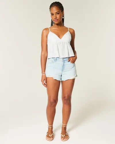 Hollister Easy Paisley Pattern Babydoll Top In White