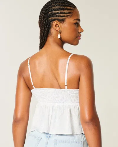 Hollister Easy Paisley Pattern Babydoll Top In White