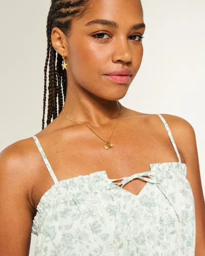 Hollister Easy Crop Strapless Lace Inset Tube Top In Green