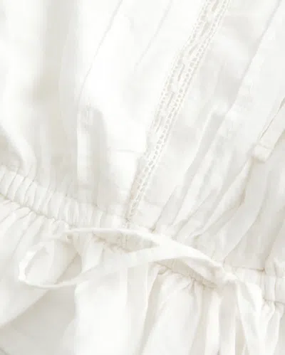 Hollister Easy Crop Strapless Lace Inset Tube Top In White