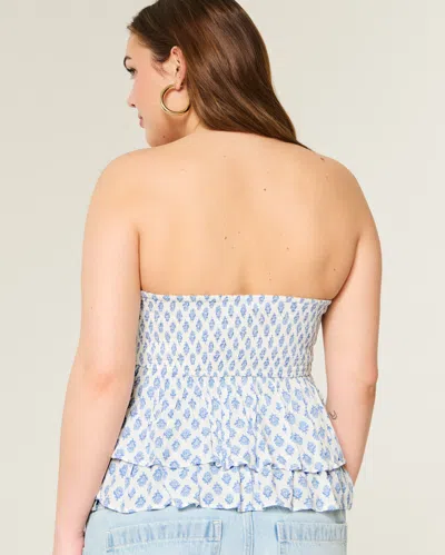Hollister Tiered Halter Babydoll Top In Blue