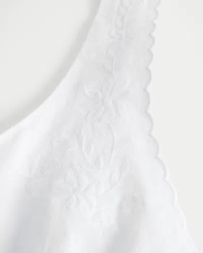 Hollister Linen Blend Button-through Top In White