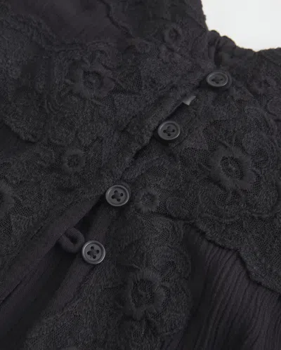 Hollister Longline Lace Detail Duster Tank In Black