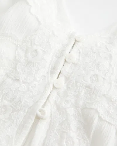 Hollister Longline Lace Detail Duster Tank In Neutral