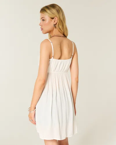 Hollister Longline Lace Detail Duster Tank In Neutral