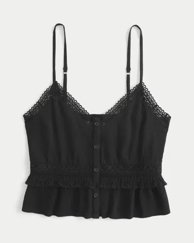Hollister Fringe Crop Mini Tank In Black