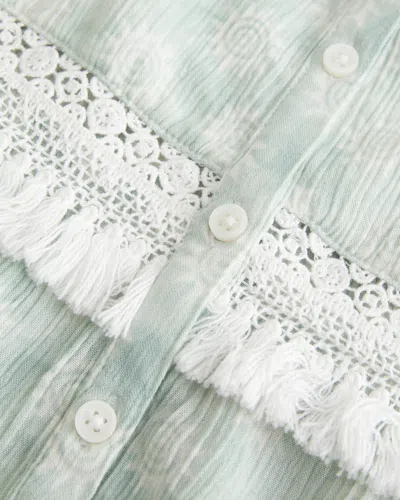 Hollister Fringe Crop Mini Tank In Green