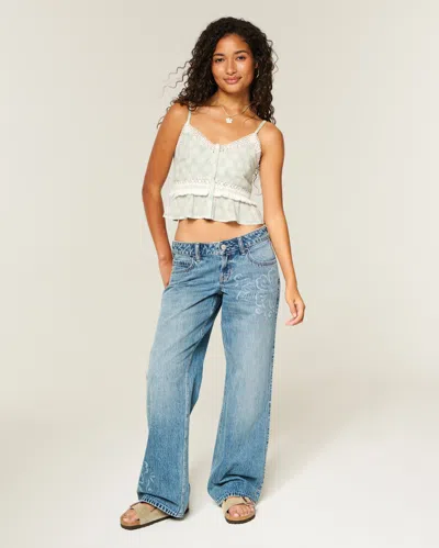 Hollister Fringe Crop Mini Tank In Green