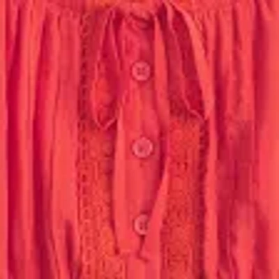 Hollister Three-quarter Sleeve Mini Crop Top In Red