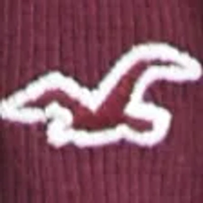 Hollister Easy Tie-back Henley Babydoll Top In Burgundy