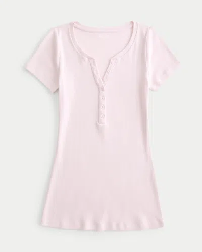 Hollister Short-sleeve Y2k Henley In Pink