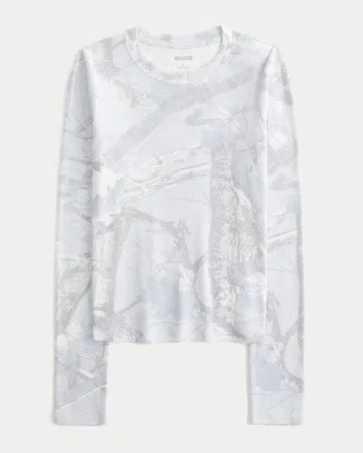 Hollister Long-sleeve Crew Baby Tee In Blue