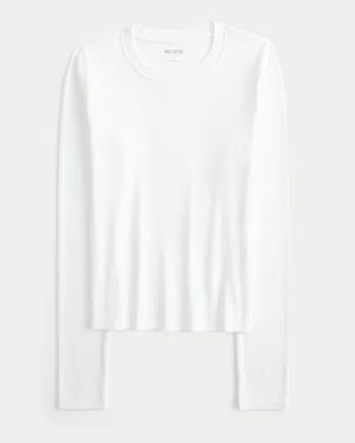 Hollister Long-sleeve Crew Baby Tee In White