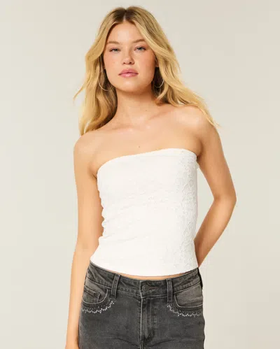 Hollister All-over Lace Tube Top In White
