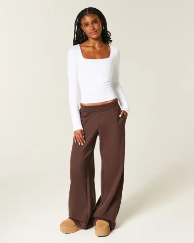 Hollister Long-sleeve Seamless Fabric Square-neck Baby Tee In White