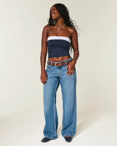 Hollister Taylor Seamless Fabric Reversible Tube Top In Blue