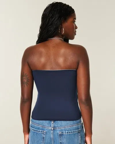 Hollister Taylor Seamless Fabric Reversible Tube Top In Blue