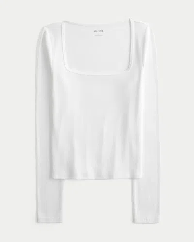 Hollister Long-sleeve Square-neck Top In White