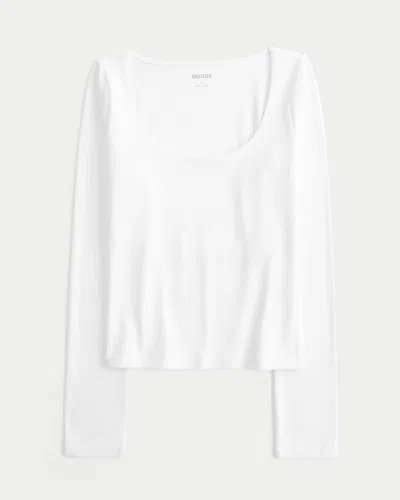 Hollister Seamless Fabric Scoop Top In White