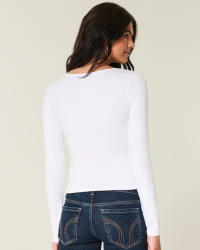 Hollister Seamless Fabric Scoop Top In White