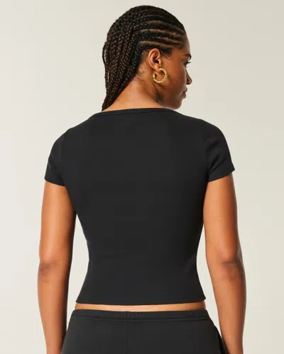 Hollister Scoop T-shirt In Black