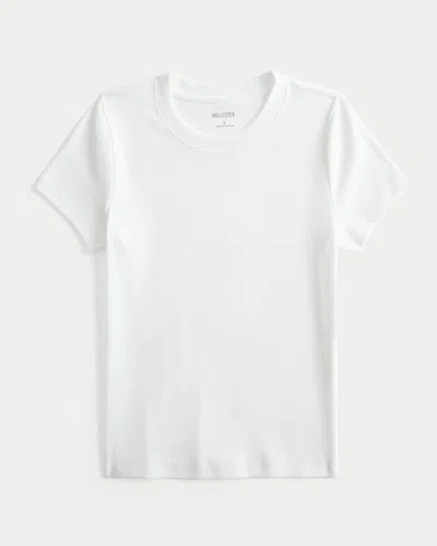 Hollister Crew Baby Tee In White