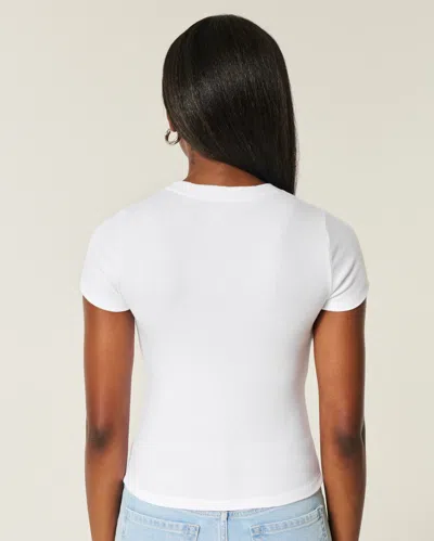 Hollister Crew Baby Tee In White