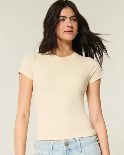 Hollister Crew Baby Tee In Neutral