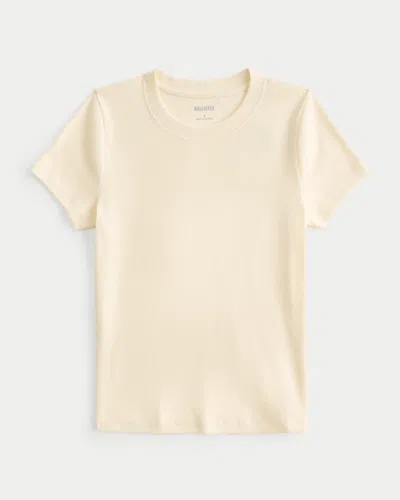 Hollister Crew Baby Tee In Neutral