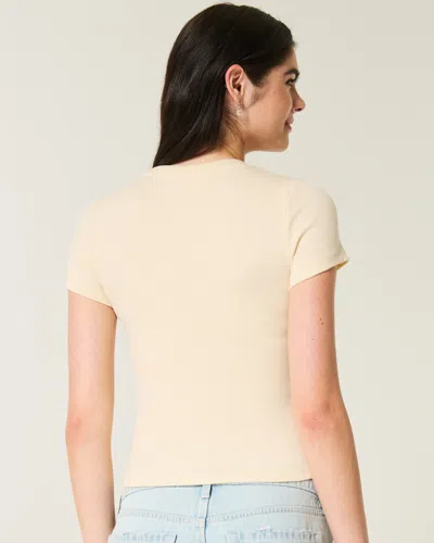 Hollister Crew Baby Tee In Neutral