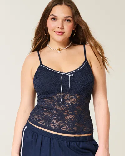 Hollister All-over Lace Cami In Blue