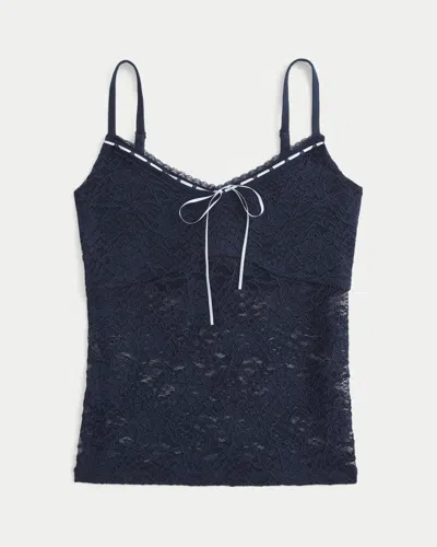 Hollister All-over Lace Cami In Blue