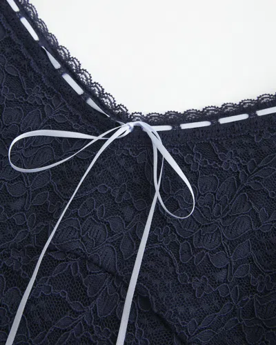 Hollister All-over Lace Cami In Blue