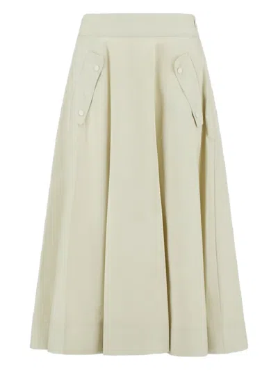 Herno Pleated Pocket-detail Skirt In Neutral