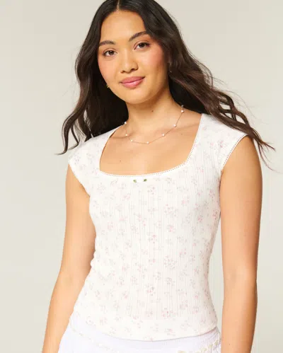 Hollister Pointelle Square-neck Top